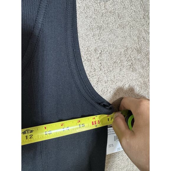 American Eagle Jumpsuit Womens XL Soft & Sexy Rib Wide Leg Spaghetti Strap Black - Picture 4 of 5